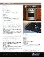 Предварительный просмотр 2 страницы Dacor Cooktop Specifications