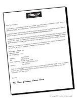 Предварительный просмотр 2 страницы Dacor Discovery DYRP36D-C-S Use And Care Manual