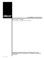 Предварительный просмотр 1 страницы Dacor Discovery DYRP48DSNGH Installation Instructions Manual