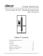 Preview for 1 page of Dacor Distinctive DTF364SIWS User Manual