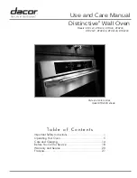 Предварительный просмотр 1 страницы Dacor Distinctive DTO230 Use And Care Manual