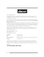 Preview for 4 page of Dacor DOB30M977S series User Manual