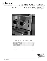 Preview for 1 page of Dacor Epicure 36-inch Use And Care Manual
