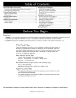 Preview for 2 page of Dacor EPICURE EHR30 Installation Instructions Manual