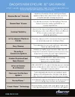 Preview for 1 page of Dacor Epicure ER30G Specifications