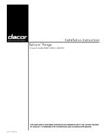 Preview for 1 page of Dacor EPICURE ER3OD Installation Instructions Manual