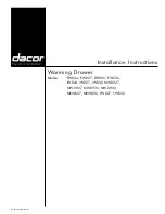 Preview for 1 page of Dacor Epicure EWD24 Installation Instructions Manual