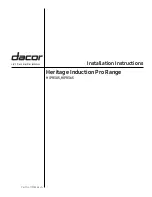 Preview for 1 page of Dacor Heritage Induction Pro Range Installation Instructions Manual