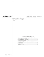 Preview for 1 page of Dacor HGR30 Series Use And Care Manual