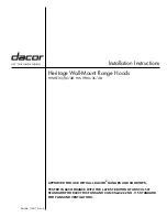 Preview for 1 page of Dacor HWHE30 Installation Instructions Manual