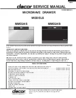 Preview for 1 page of Dacor MMD24S Service Manual