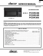 Dacor PCOR30B Service Manual preview