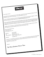 Preview for 2 page of Dacor Renaissance ER30G Use And Care Manual