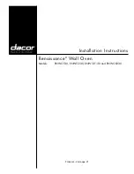 Предварительный просмотр 1 страницы Dacor Renaissance RNWO230 Installation Instructions Manual