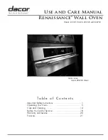 Предварительный просмотр 1 страницы Dacor Renaissance RO130 Use And Care Manual