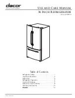 Предварительный просмотр 1 страницы Dacor RF36NDFSS Use And Care Manual