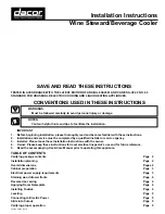 Dacor Wine Steward/Beverage Cooler Installation Instructions Manual preview