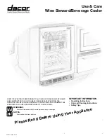 Dacor Wine Steward/Beverage Cooler Use And Care Manual preview