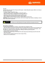 Предварительный просмотр 20 страницы Daewoo DGPW3100H-K User Manual