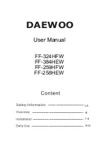 Preview for 1 page of Daewoo FF-324HFW User Manual