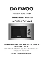 Preview for 20 page of Daewoo KOC-20X-1 Instruction Manual