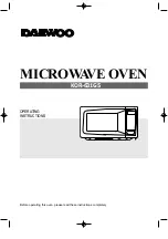 Daewoo KOR-631G5 Operating Instructions Manual preview