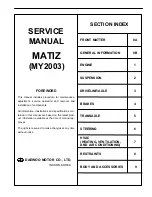 Daewoo MATIZ Service Manual предпросмотр