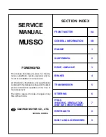 Daewoo MUSSO Service Manual предпросмотр