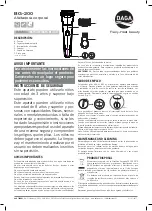 Предварительный просмотр 1 страницы Daga BG-200 Directions For Use Manual