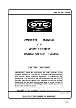 Daihen OTC CM-7471 Owner'S Manual preview