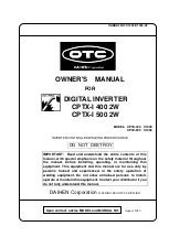 Preview for 1 page of Daihen OTC CPTX-I 400 2W Owner'S Manual