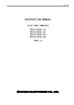 Daiichi Electronics WTT2-92A-12 Instruction Manual предпросмотр