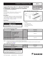 Daikin 910116725 Installation & Maintenance Data preview