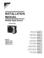 Предварительный просмотр 1 страницы Daikin ARX20J3V1B Installation Manual