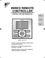 Daikin BRC1E72 Installation Manual preview