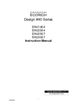 Daikin ECORICH EHU 40 Series Instruction Manual preview