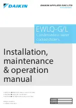 Daikin EWHQ100G Installation, Maintenance & Operating Manual preview