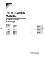 Preview for 1 page of Daikin FTXB12A Installation Manual