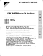 Preview for 1 page of Daikin FXSN100AV1 Installation Manual