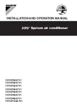 Preview for 1 page of Daikin FXYCP125K7V1 Installation And Operaion Manual