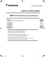 Предварительный просмотр 1 страницы Daikin FXZQ05TBVJU Installation Manual