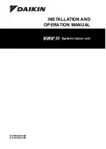 Предварительный просмотр 1 страницы Daikin HXY080A8V1BF Installation And Operation Manual