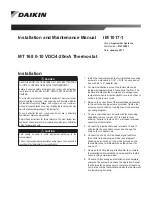 Daikin MT 168 Installation And Maintenance Manual preview