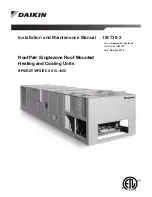 Предварительный просмотр 1 страницы Daikin RDT-135c Installation And Maintenance Manual