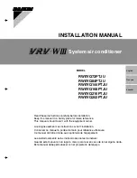 Preview for 1 page of Daikin RWEYQ72PTJU Installation Manual