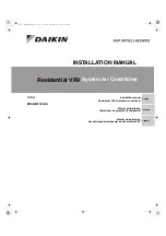 Preview for 1 page of Daikin RXSQ60TAVJUA Installation Manual