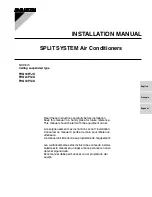 Preview for 1 page of Daikin SkyAir FHQ18PVJU Installation Manual