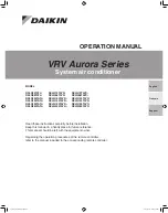 Daikin VRV Aurora RXLQ72TATJ Series Operation Manual preview