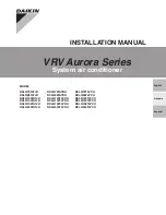 Предварительный просмотр 1 страницы Daikin VRV Aurora RXLQ72TATJU Installation Manual