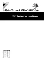 Предварительный просмотр 1 страницы Daikin VRV FXCQ20M7V1B Installation And Operation Manual